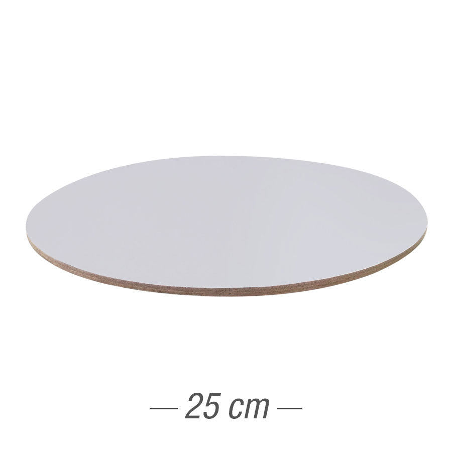 Podkładka pod torty z mocnego kartonu 25 cm (3 mm) Srebrna