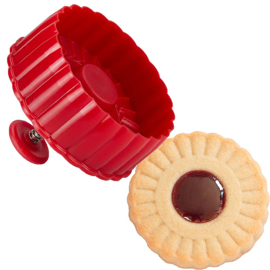 Wykrawaczka z dźwignią do ciastek Linzer (6 cm) okrąg